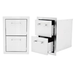 Lion L2374 Stainless Steel Double Access Drawer, 22x15-Inches