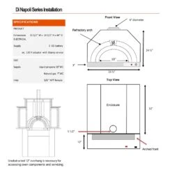 HPC Fire FDP-DINAPOLI/RTF-EI Di Napoli Dual Fuel Wood & Gas Built-In Pizza Oven With DIY Enclosure -Party Bbq fdp dinapoli specs a 04 21