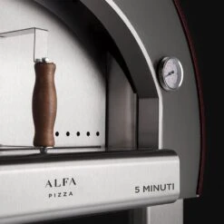 Alfa FX5MIN-LRAM-T 5 Minuti 23-Inch Wood-Fired Pizza Oven On Cart -Party Bbq fx5min lram t bf 5minuti sbl ls a 02 21