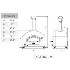 Alfa Stone Medium 40-Inch Countertop Gas Pizza Oven -Party Bbq fxstone m specs 03 20