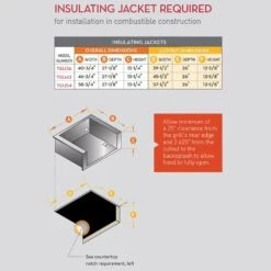 Twin Eagles TEIJ42 Insulating Jacket For 42 Inch Built-In Grill -Party Bbq insulating jacket dimensions 01 20