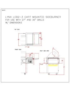 Lynx LCB2-3 Freestanding Cart Mounted Double Side Burner 11 Lynx LCB2-3 Freestanding Cart Mounted Double Side Burner -Party Bbq lcb2 3 specs b