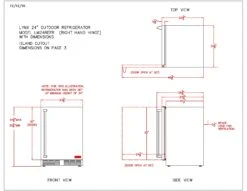 Lynx LN24REFC Stainless Steel Outdoor Refrigerator With Freezer Combo, 24-Inch -Party Bbq lm24ref specs