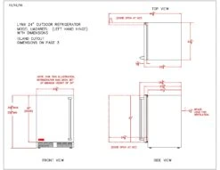 Lynx LN24REFC Stainless Steel Outdoor Refrigerator With Freezer Combo, 24-Inch -Party Bbq lm24ref specs b