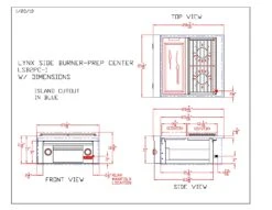 Lynx LSB2PC-1 Built-In Double Side Burner With Cutting Board And Drawer, Inch -Party Bbq lsb2pc 1 specs