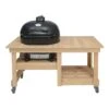 Primo CXLH-612 Extra Large Oval Ceramic Charcoal Kamado Grill, Countertop Cypress Table -Party Bbq oval xl 400 778 table 612 01 20 1