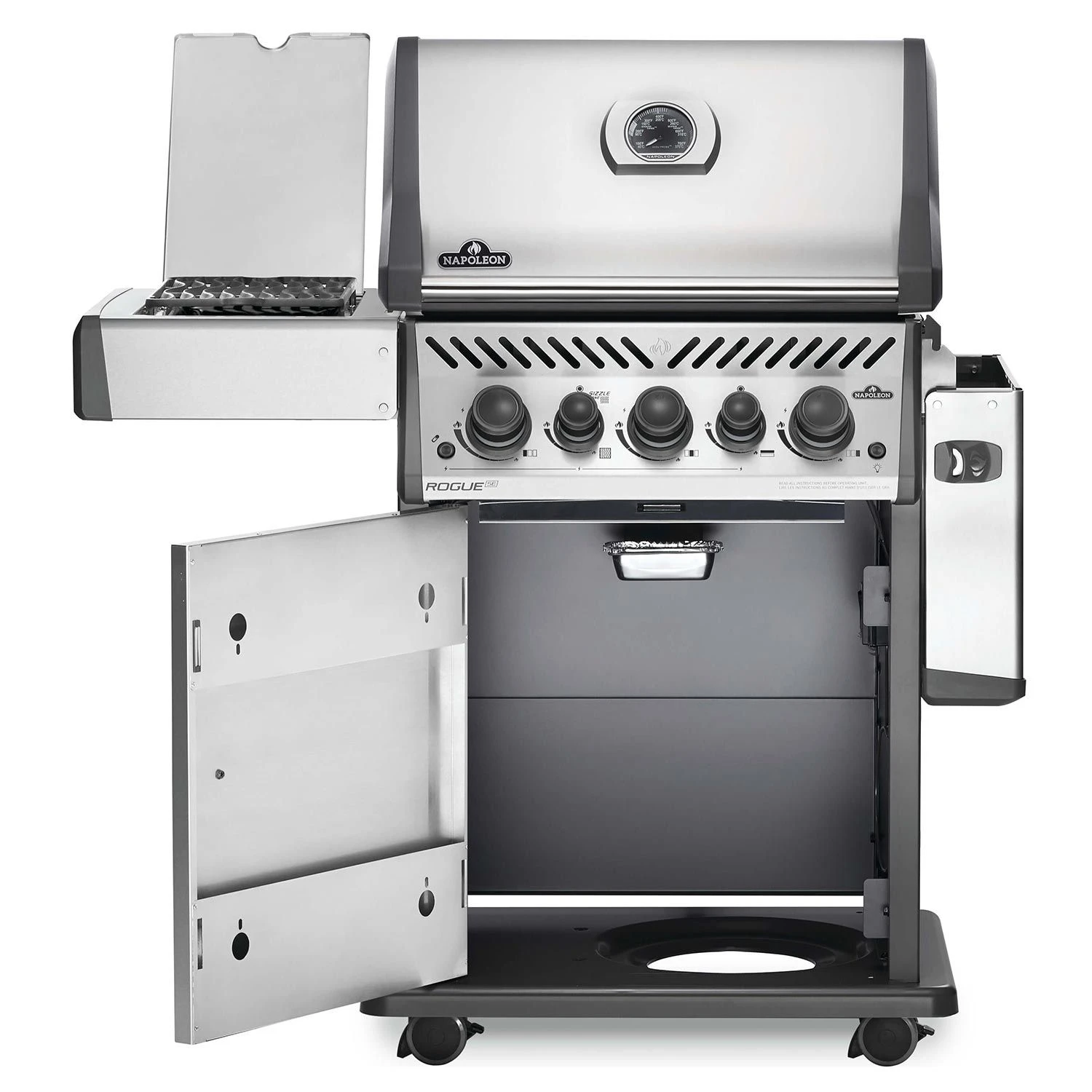 Napoleon RSE425RSIBSS Rogue SE 425 Gas Grill On Cart With Infrared Side And Rear Burners, 23.75-Inches 4 Napoleon RSE425RSIBSS Rogue SE 425 Gas Grill On Cart With Infrared Side And Rear Burners, 23.75-Inches - Image 2