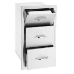 Summerset SSTDC-17 Vertical Double Drawer & Paper Towel Holder Combo, 17.75x30.325-Inch -Party Bbq sstdc 17 a 01 20