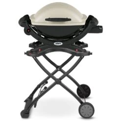 Weber Q1000 Portable Propane Gas Grill On Scissor Cart (WEB-50060001-WEB-6557)