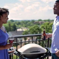 Weber Q2000 Portable Propane Gas Grill With Side Tables On Q Cart (WEB-53060001-WEB-6525) -Party Bbq web 53060001 ls a 05 22