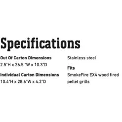 Weber Stainless Steel Folding Front Shelf For SmokeFire EX4 Grill (WEB-7002) -Party Bbq web 7002 spec a 05 22